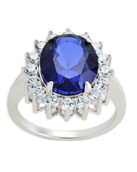 Sterling Silver Sapphire Halo Ring - Sterling Forever