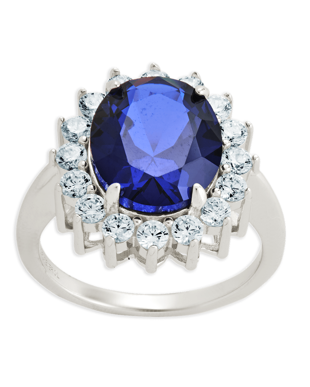 Sterling Silver Sapphire Halo Ring - Sterling Forever