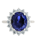 Sterling Silver Sapphire Halo Ring - Sterling Forever