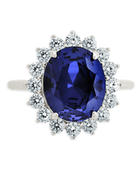 Sterling Silver Sapphire Halo Ring - Sterling Forever