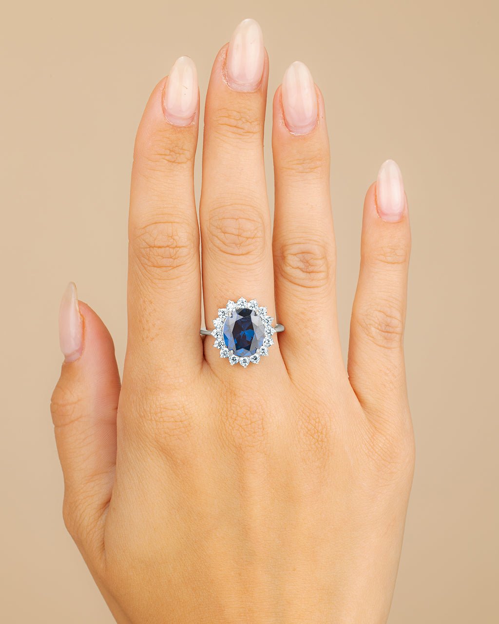 Sterling Silver Sapphire Halo Ring - Sterling Forever