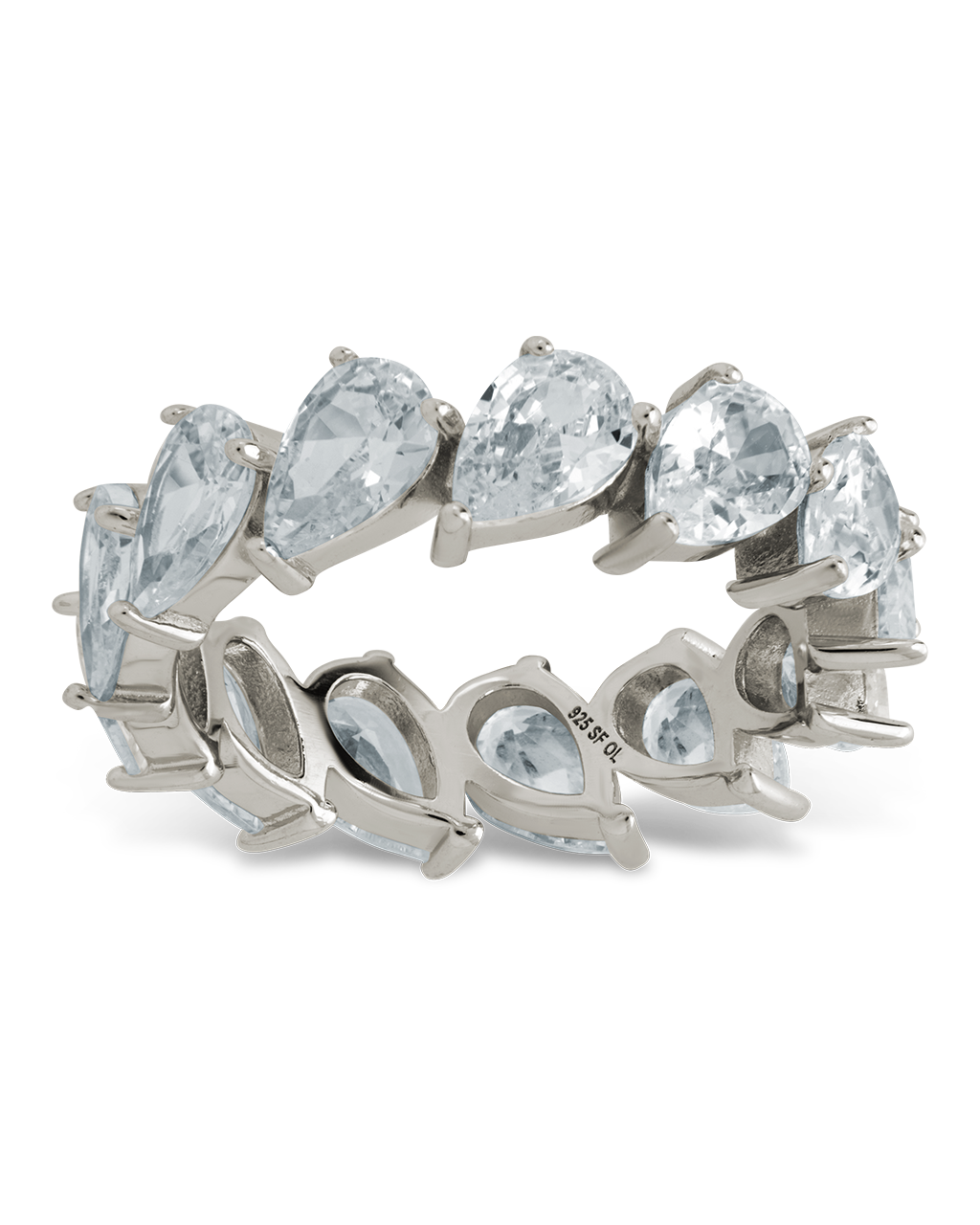 Sterling Silver Ireland Heart-Cut Eternity Ring