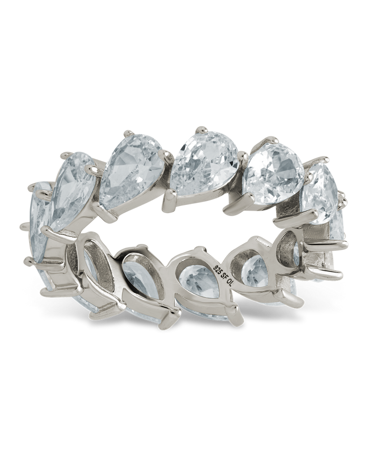 Sterling Silver Ireland Heart-Cut Eternity Ring