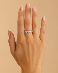 Sterling Silver Ireland Heart-Cut Eternity Ring