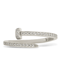 Sterling Silver Journey Twisted Sparkle Wrap Ring - Sterling Forever