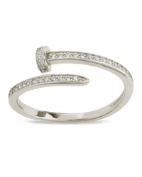 Sterling Silver Journey Twisted Sparkle Wrap Ring - Sterling Forever
