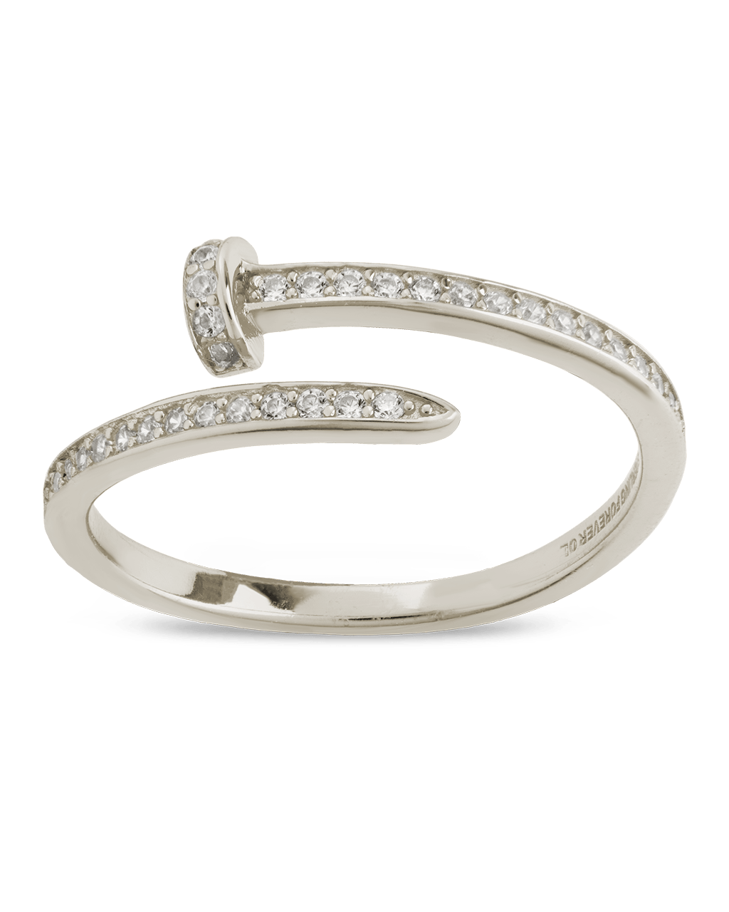 Sterling Silver Journey Twisted Sparkle Wrap Ring - Sterling Forever