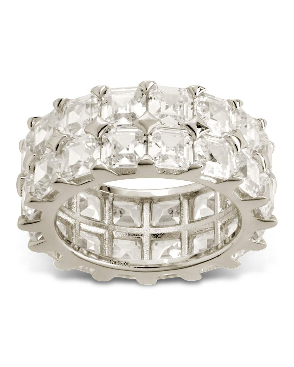 Sterling Silver Joy Emerald-Cut Eternity Band