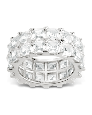 Sterling Silver Joy Emerald-Cut Eternity Band