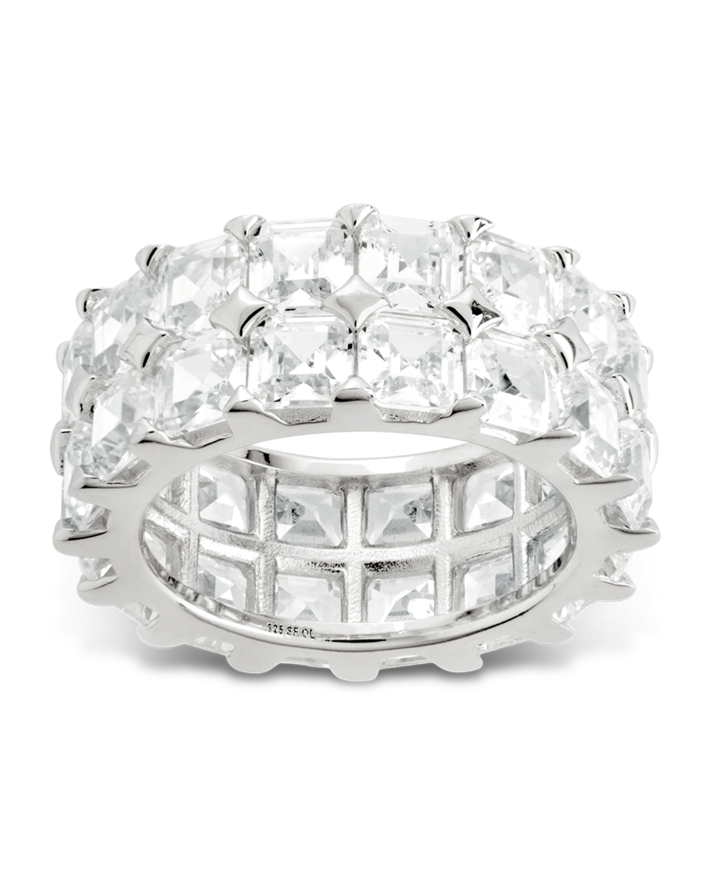 Sterling Silver Joy Emerald-Cut Eternity Band