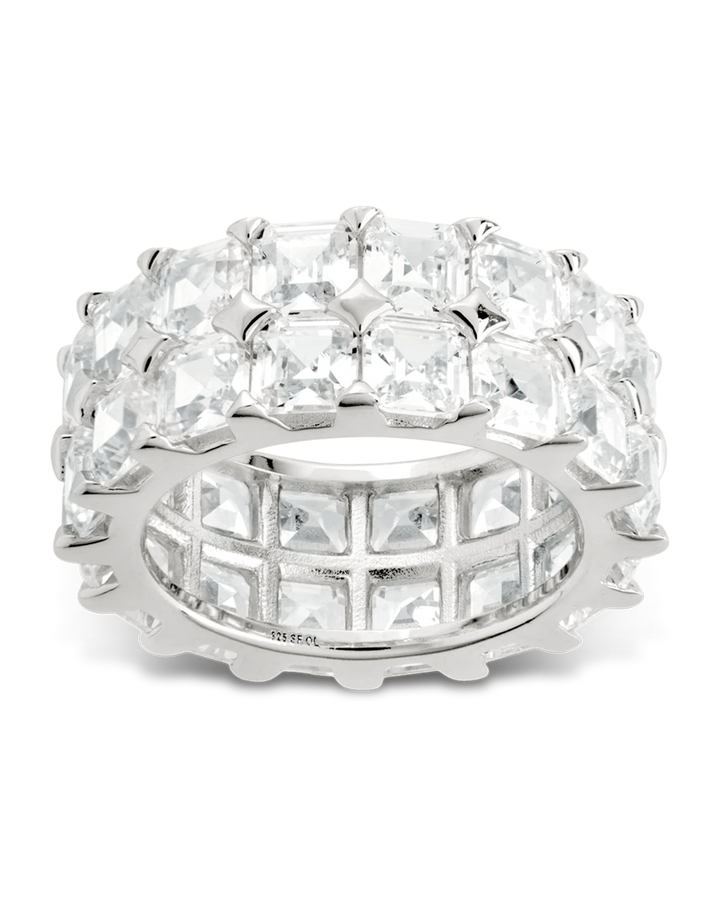 Sterling Silver Joy Emerald-Cut Eternity Band