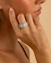 Sterling Silver Joy Emerald-Cut Eternity Band
