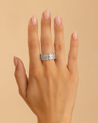 Sterling Silver Joy Emerald-Cut Eternity Band