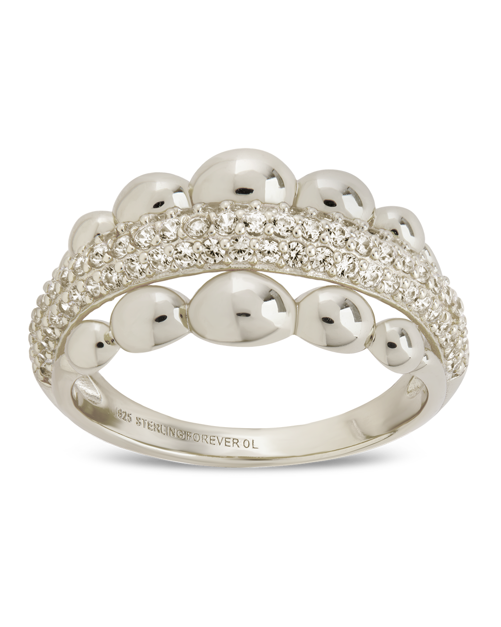 Sterling Silver Juliette Bubble Pavé Ring