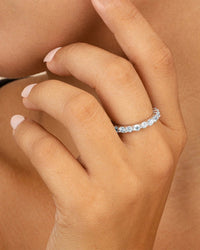 Sterling Silver Dainty Gracie CZ Eternity Ring - Sterling Forever
