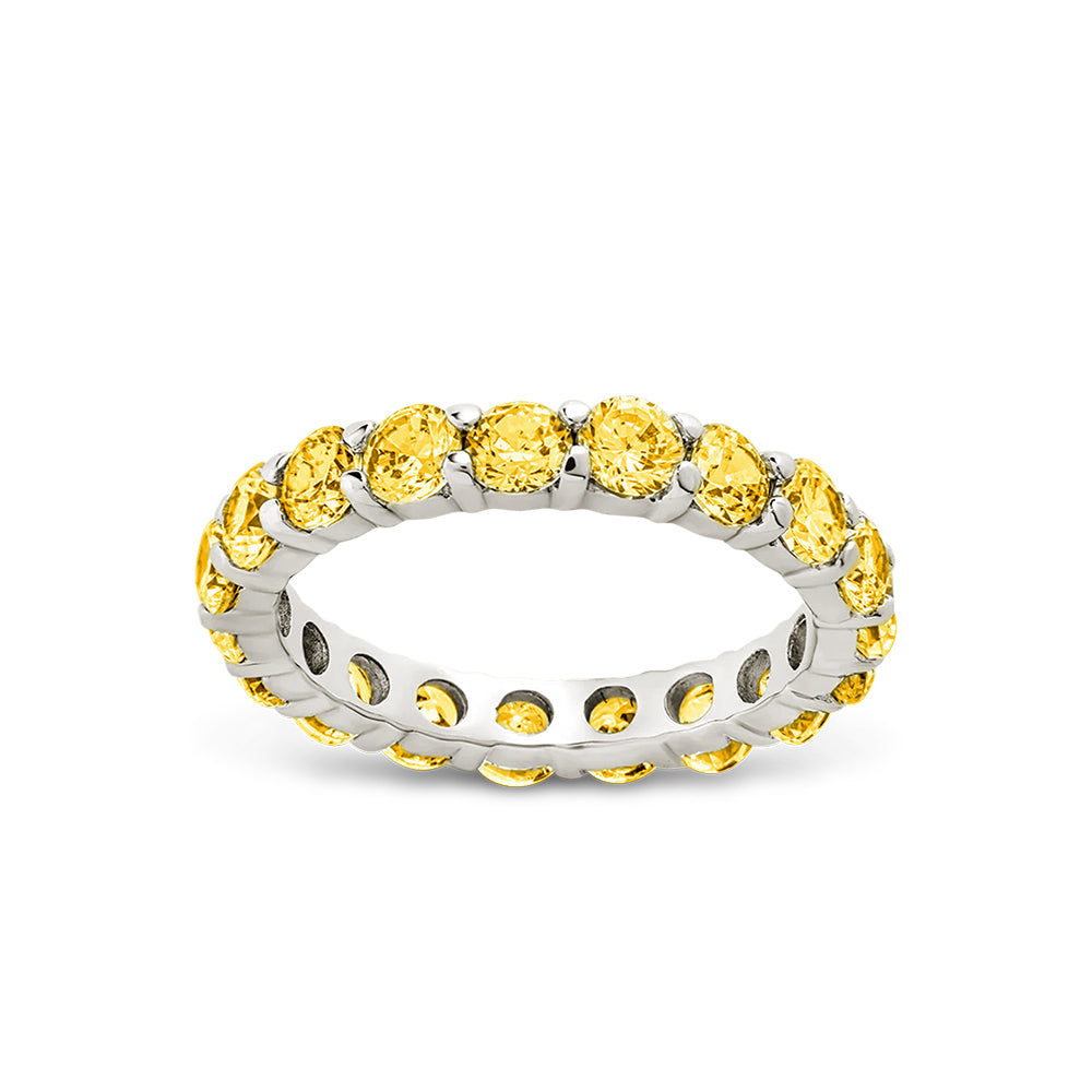 Sterling Silver Gracie Canary CZ Eternity Ring