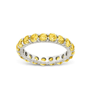 Sterling Silver Gracie Canary CZ Eternity Ring