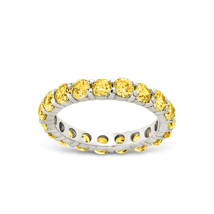 Sterling Silver Gracie Canary CZ Eternity Ring