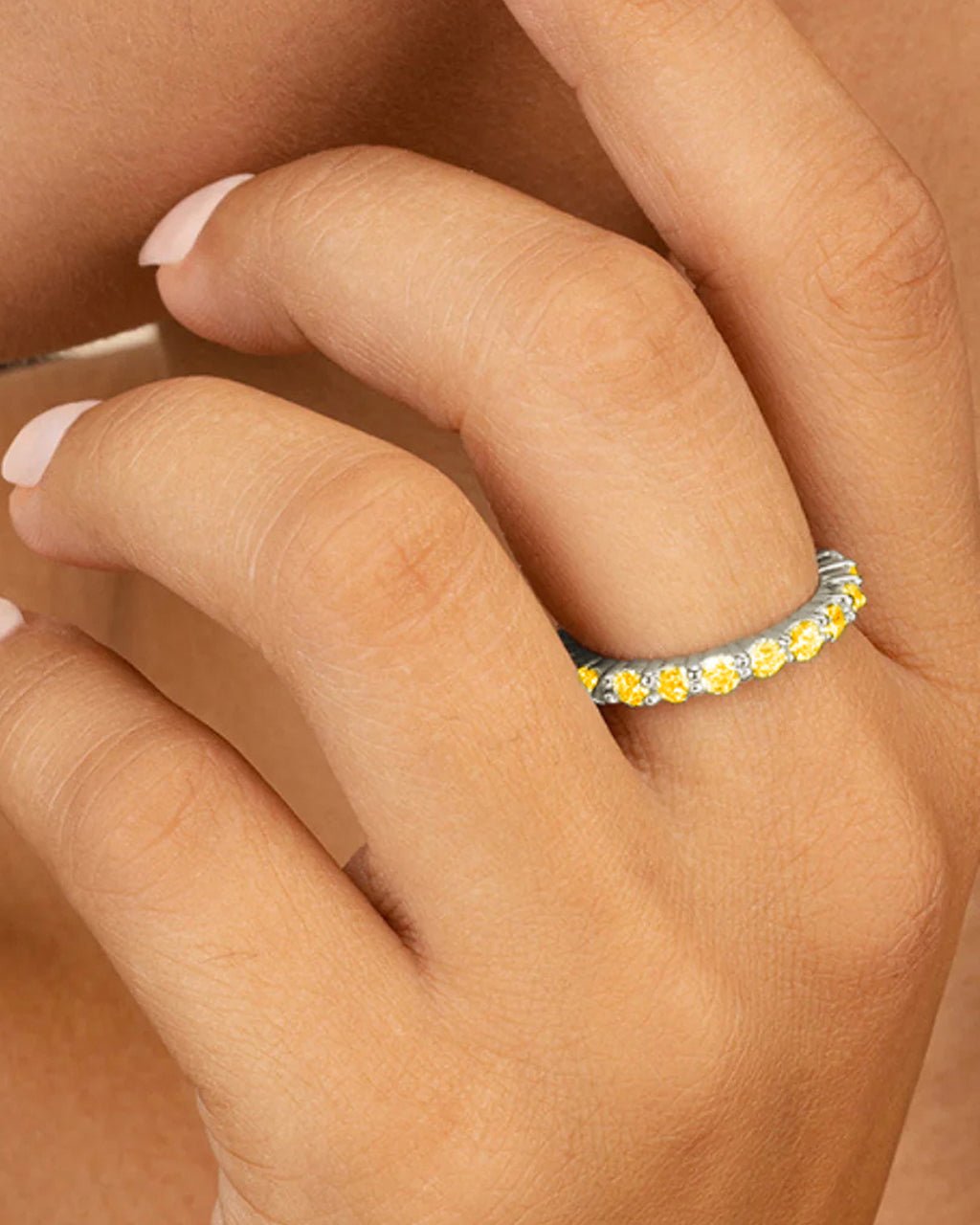 Sterling Silver Gracie Canary CZ Eternity Ring - Sterling Forever