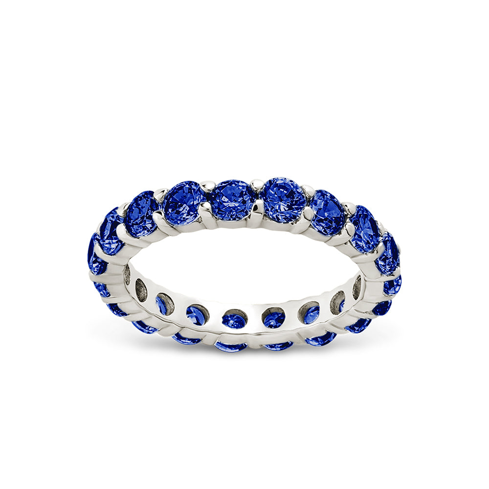 Sterling Silver Gracie Sapphire CZ Eternity Ring