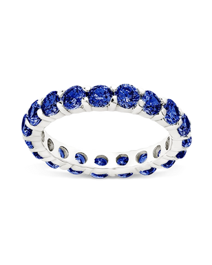 Sterling Silver Gracie Sapphire CZ Eternity Ring