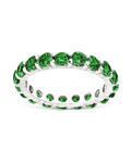 Sterling Silver Gracie Emerald CZ Eternity Ring