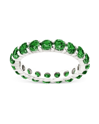 Sterling Silver Gracie Emerald CZ Eternity Ring