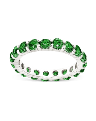 Sterling Silver Gracie Emerald CZ Eternity Ring