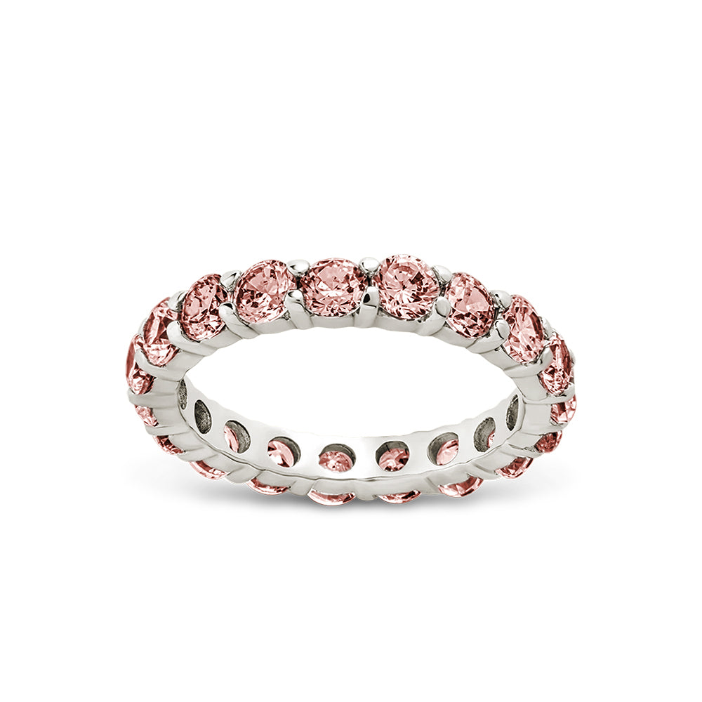 Sterling Silver Gracie Pink CZ Eternity Ring