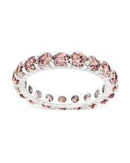 Sterling Silver Gracie Pink Sapphire CZ Eternity Ring