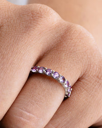 Sterling Silver Gracie Amethyst CZ Eternity Ring