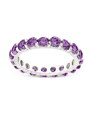 Sterling Silver Gracie Amethyst CZ Eternity Ring