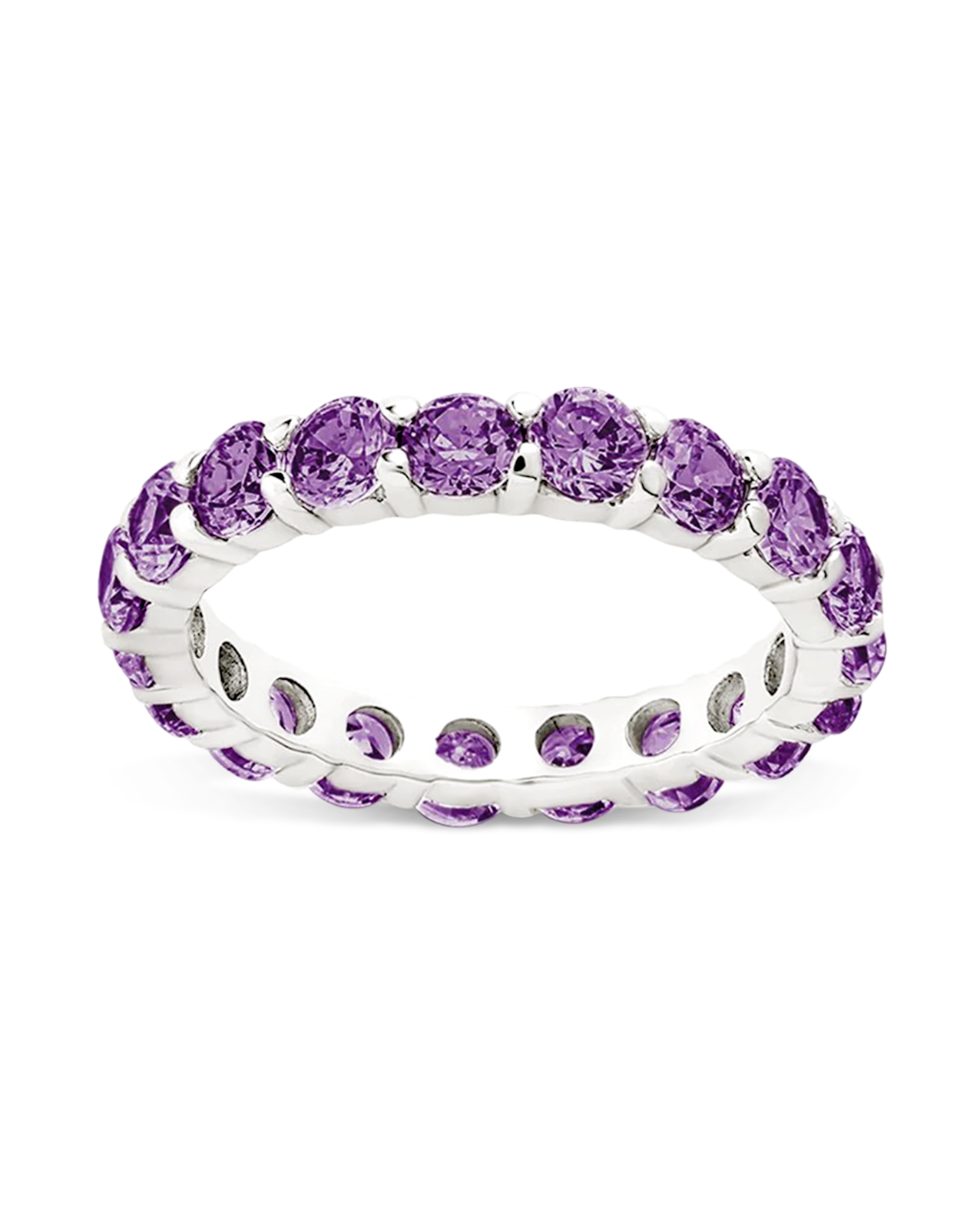 Sterling Silver Gracie Amethyst CZ Eternity Ring