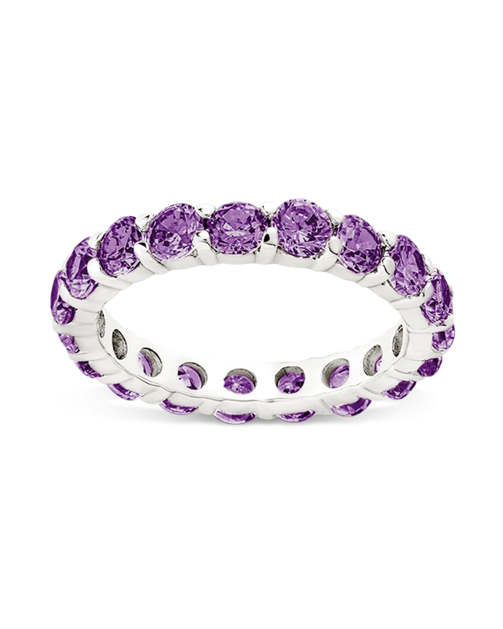 Sterling Silver Gracie Amethyst CZ Eternity Ring