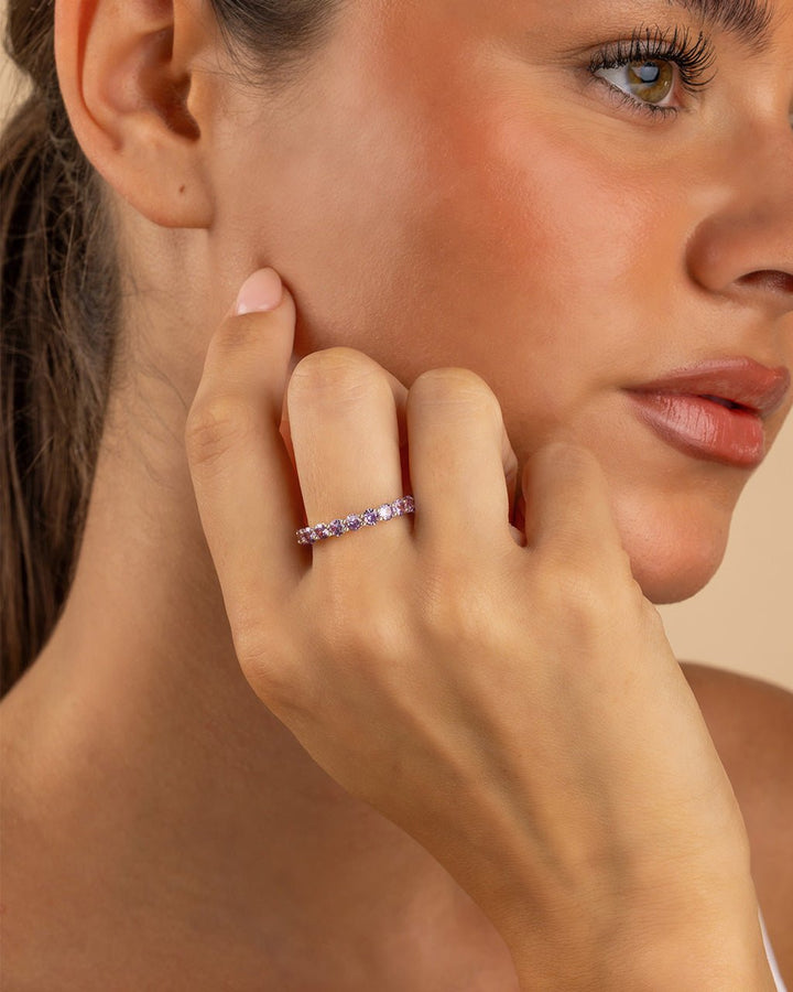 Sterling Silver Gracie Amethyst CZ Eternity Ring