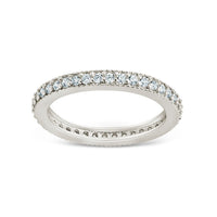 Sterling Silver 2.5mm Thin CZ Band Ring - Sterling Forever