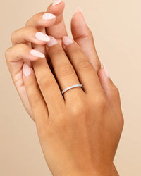Sterling Silver 2.5mm Thin CZ Band Ring - Sterling Forever
