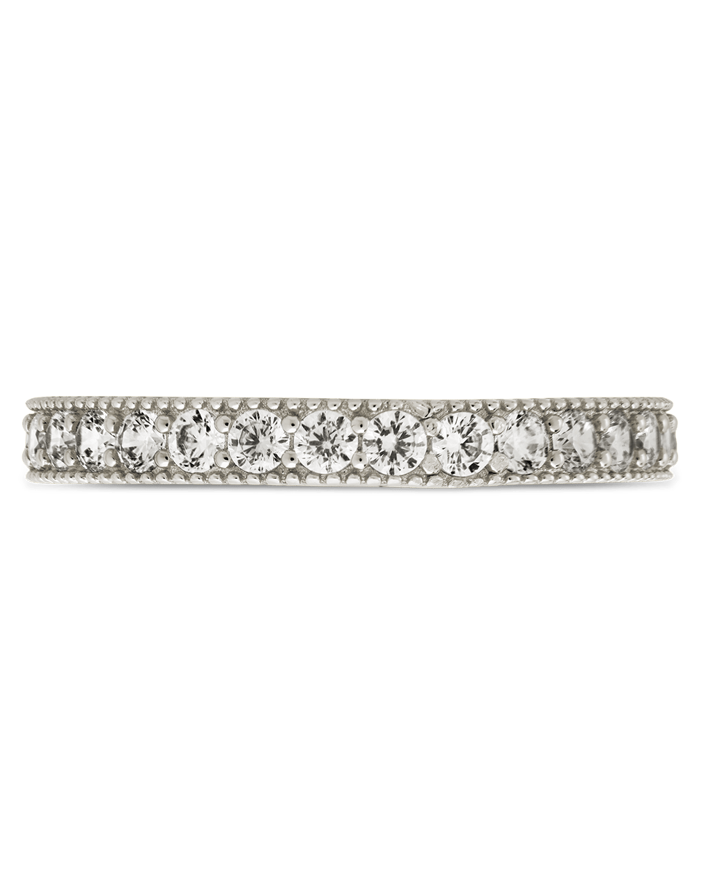 Sterling Silver 3mm Thin CZ Band Ring - Sterling Forever