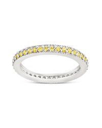 Sterling Silver 2.5mm Thin Canary CZ Band Ring