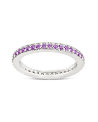 Sterling Silver 2.5mm Thin Amethyst CZ Band Ring