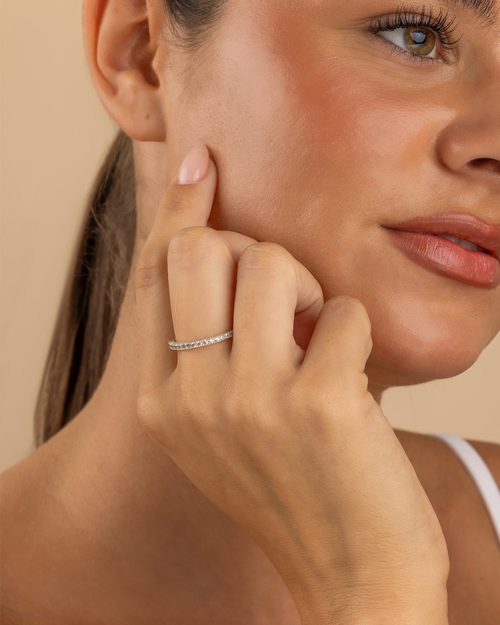 Sterling Silver 2.5mm Thin Amethyst CZ Band Ring - Sterling Forever