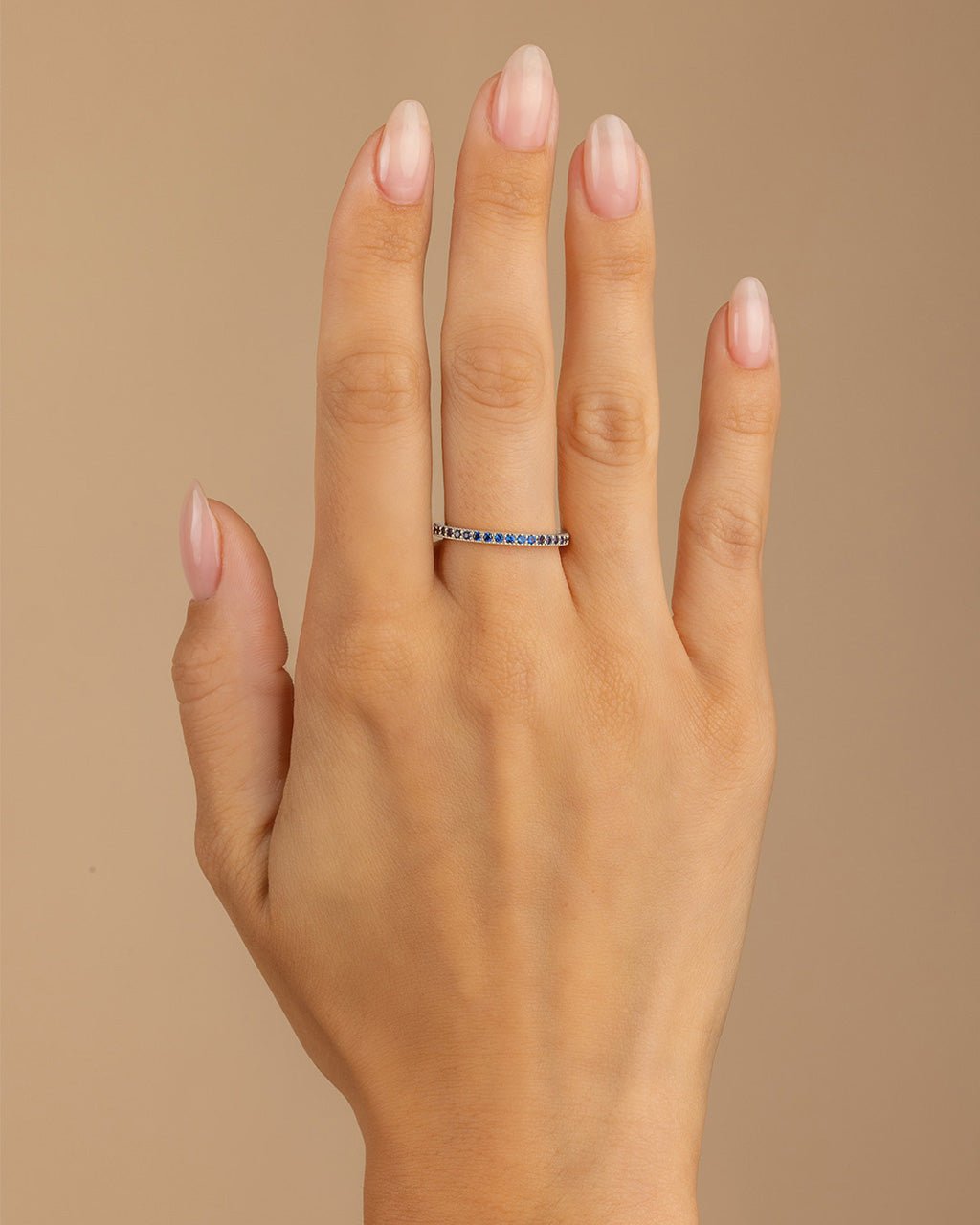 Sterling Silver 2.5mm Thin Sapphire CZ Band Ring - Sterling Forever