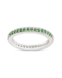 Sterling Silver 2.5mm Thin Emerald CZ Band Ring