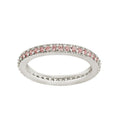 Sterling Silver 2.5mm Thin Pink CZ Band Ring - Sterling Forever