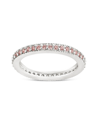 Sterling Silver 2.5mm Thin Pink CZ Band Ring