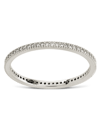 Sterling Silver 1.5mm Thin CZ Band Ring - Sterling Forever