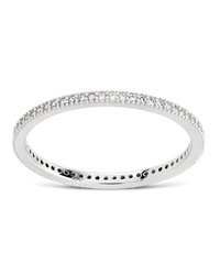 Sterling Silver 1.5mm Thin CZ Band Ring
