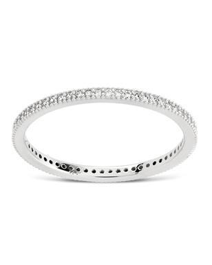 Sterling Silver 1.5mm Thin CZ Band Ring