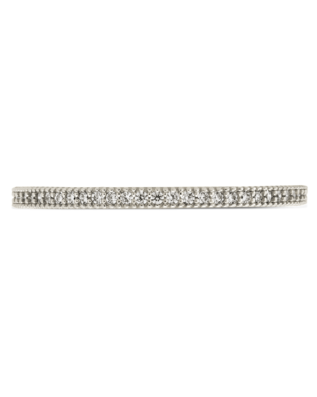 Sterling Silver 1.5mm Thin CZ Band Ring - Sterling Forever
