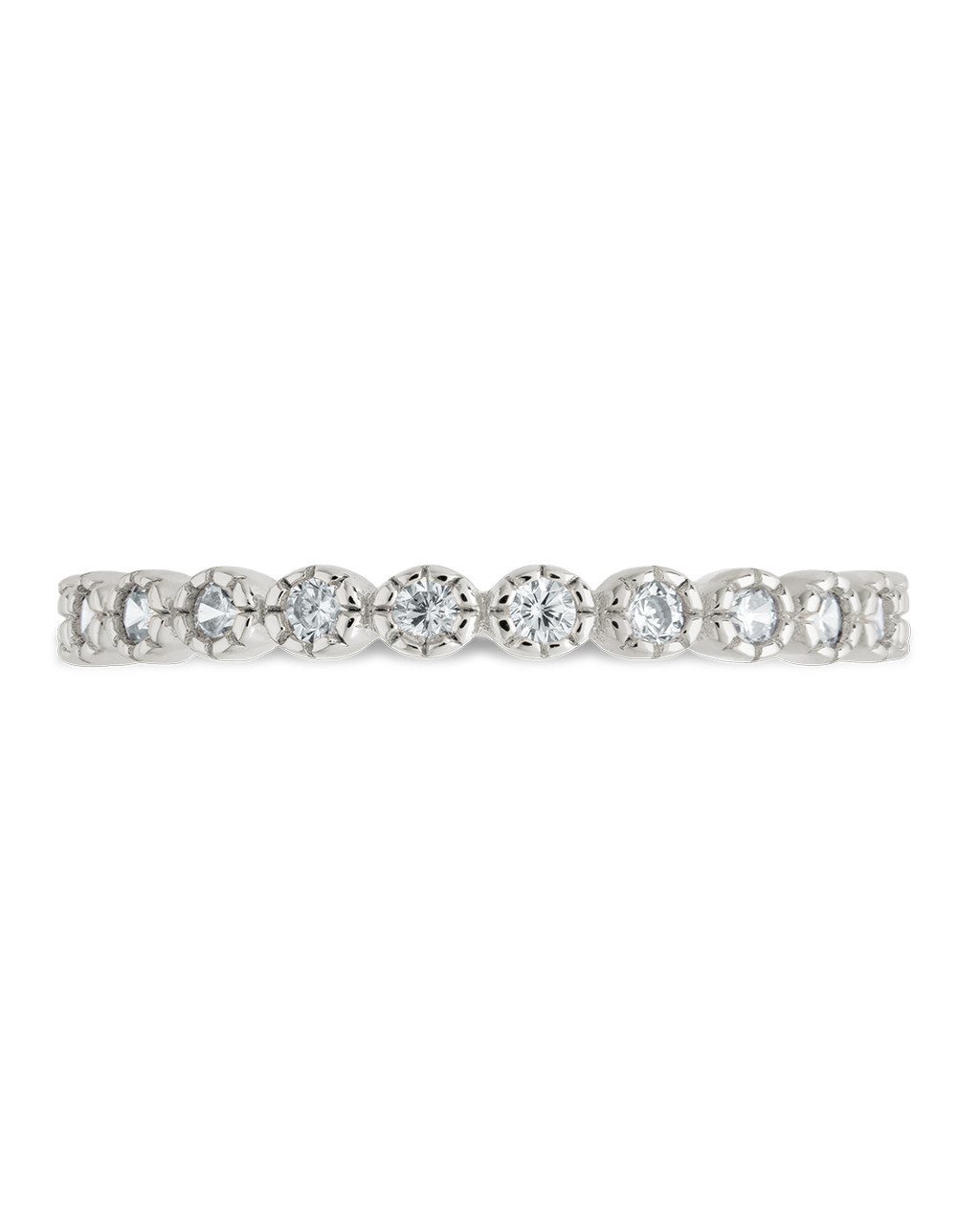 Sterling Silver Crystal Glow Eternity Ring